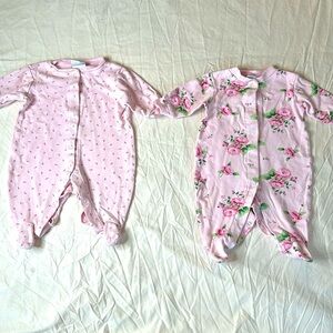 Bundle of two baby girl footsie pajamas. Both are in GREAT CONDITION.